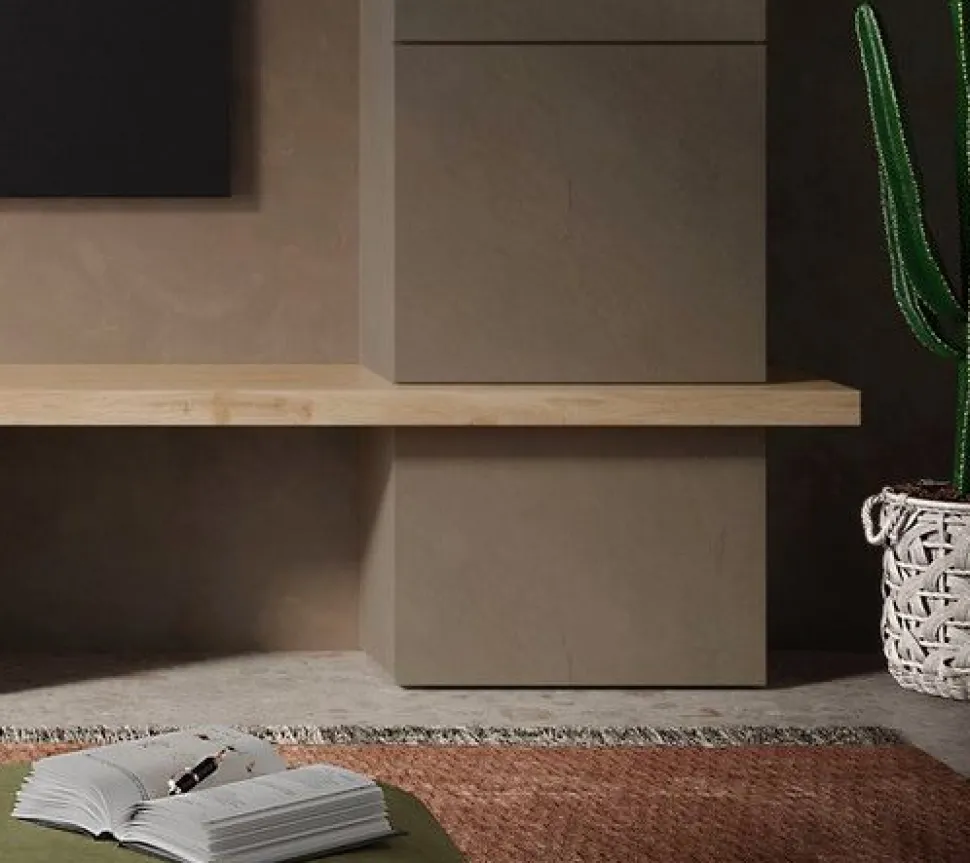 Cubo da terra e porta tv base con anta