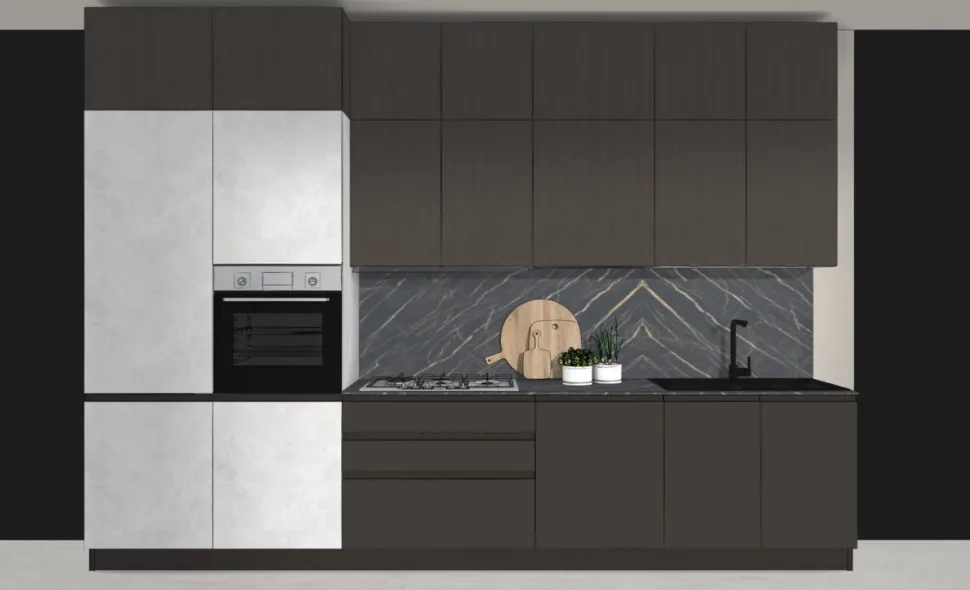 Cucina Alta Lineare 360cm moderna