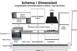 Cucina componibile economica allegra 360cm