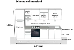 Cucina economica Palio lineare 315cm