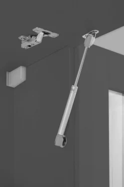 Cucina lineare moderna con maniglie a incasso in allumino Sendy in finitura Antracite Opaco e Ardesia