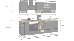 Cucina lineare moderna con maniglie a incasso in allumino Sendy in finitura Bianco Lucido e Ardesia