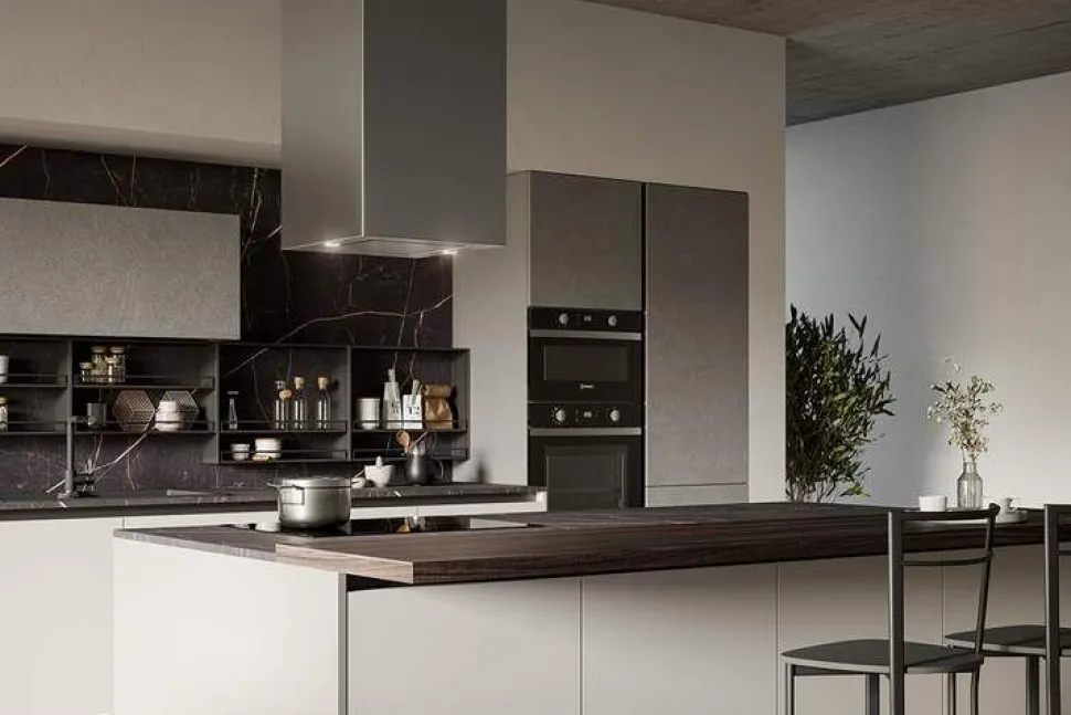 Cucina Moderna con isola Loft Open personalizzabile