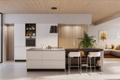 Cucina Moderna Flux Motus lineare con isola personalizzabile