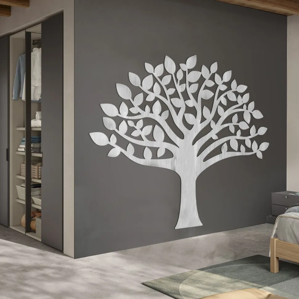 Decorazione in legno albero della vita, legno sbiancato altezza 1,7 metri