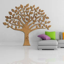 Decorazione in legno albero della vita, legno scuro in legno MDF, altezza 1,7 metri