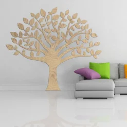 Decorazione in legno albero della vita, legno chiaro in legno MDF, altezza 1,7 metri