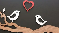 Decorazione in legno LOVE bianca 2 metri