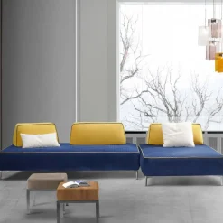 Divano CAPRI componibile imbottito disponibile in diversi tessuti