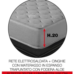 Divano CLEOPATRA trasformabile con materasso disponibile in diversi tessuti