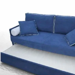 Divano DALILA trasformabile con materasso disponibile in diversi tessuti