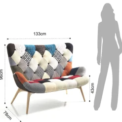 Divano in tessuto patchwork