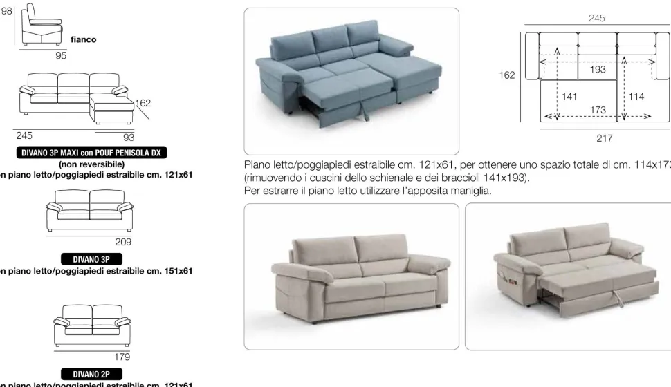 Divano JAPAN componibile imbottito disponibile in diversi tessuti con piano estraibilie