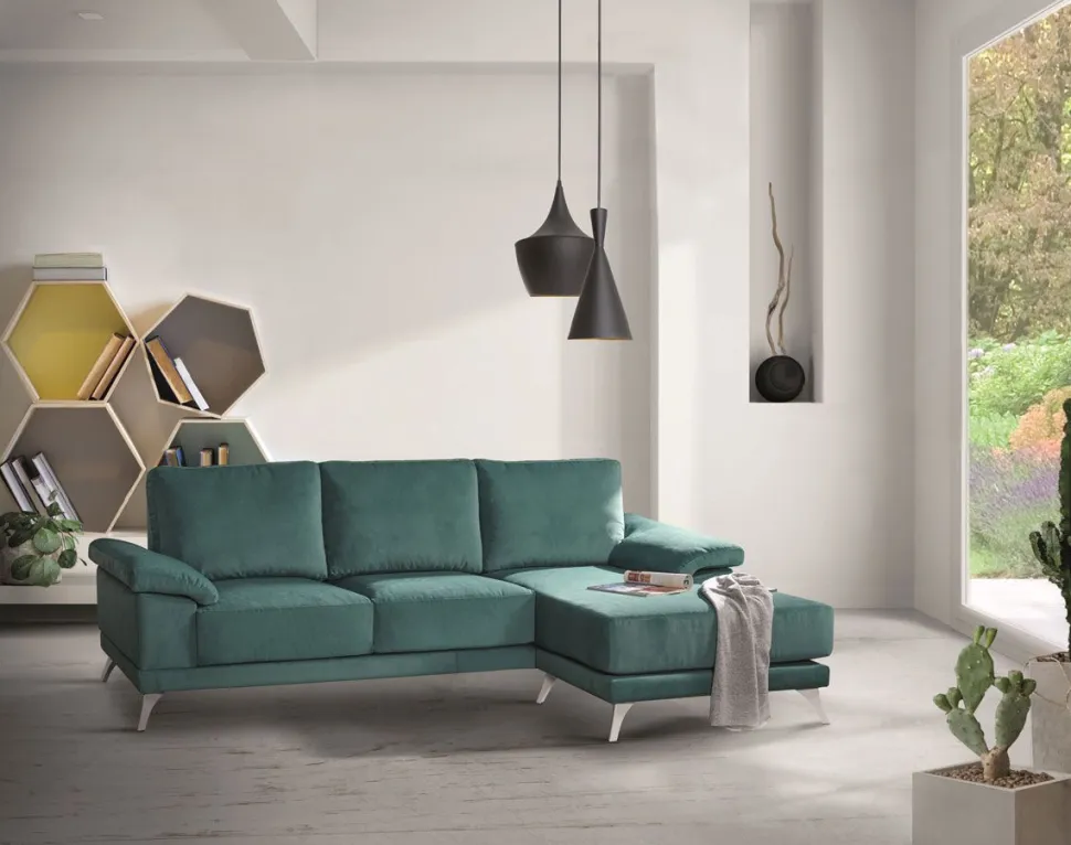 Divano LEMON componibile imbottito disponibile in diversi tessuti