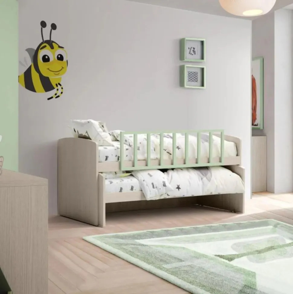 Divano letto Emma linea Fly finitura Cenere Wood o Nuvola Frassino