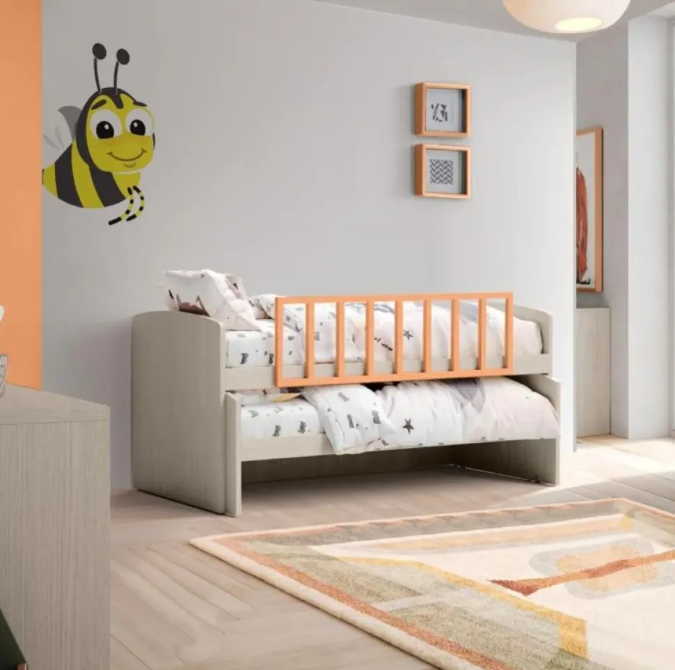 Divano letto Emma linea Fly finitura Cenere Wood o Nuvola Frassino
