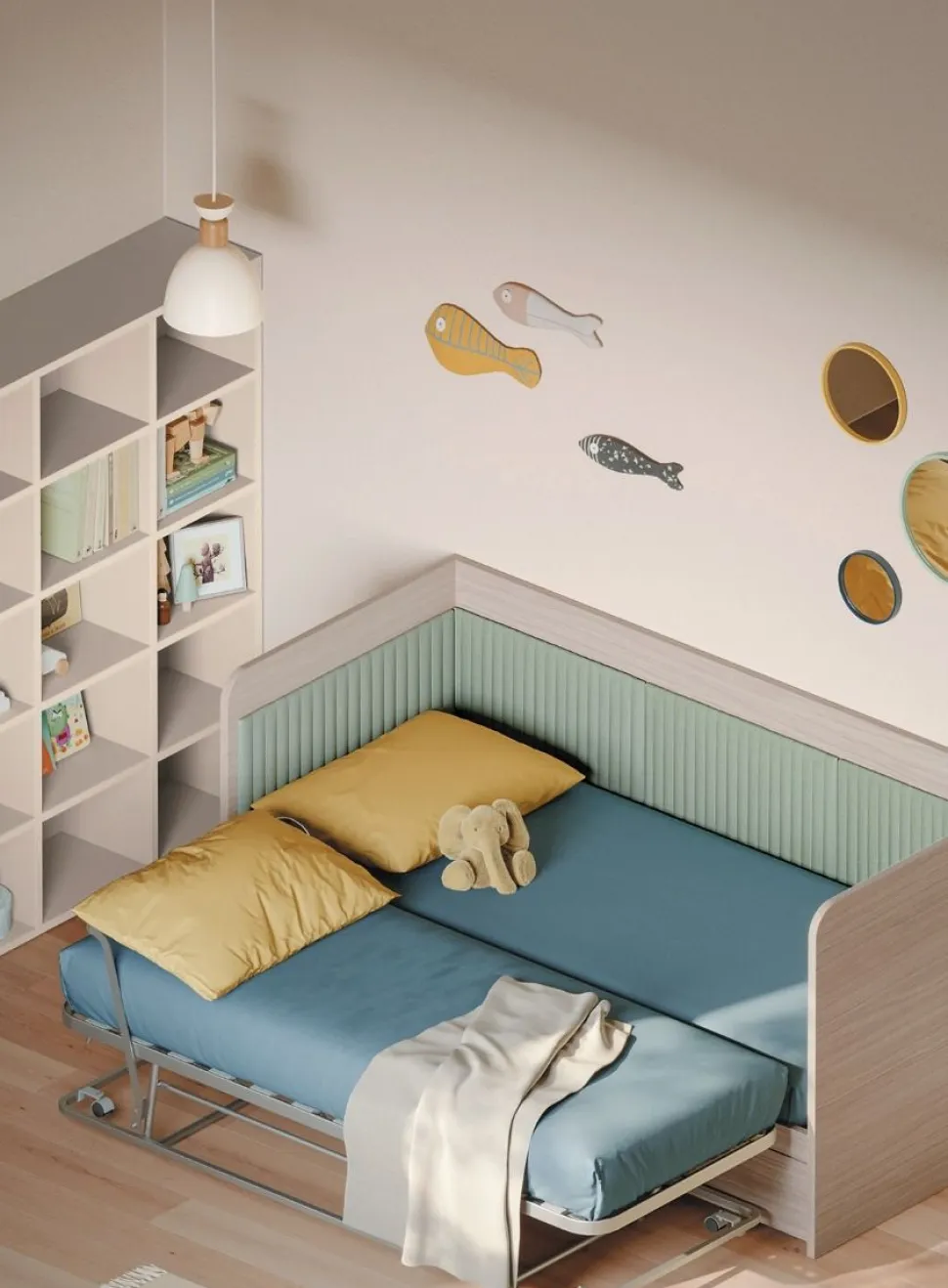 Divano Letto singolo con doppia rete linea Airone disponibile in vari colori