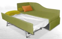 Divano PAOLINA trasformabile con materasso disponibile in diversi tessuti