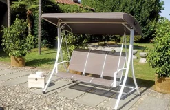 Dondolo da Giardino 3 Posti Struttura Bianca e Textilene disponibile in 2 colori