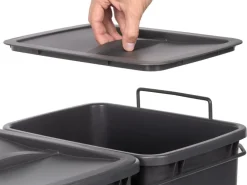 Doppia pattumiera estraibile con apertura manuale per il montaggio sul fondo dei cassetti Recycle 2x35lt