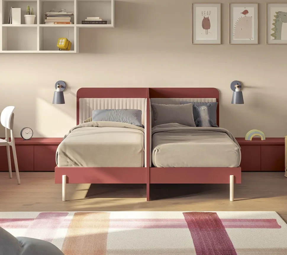 Doppio Letto singolo Dual linea Airone disponibile in vari colori
