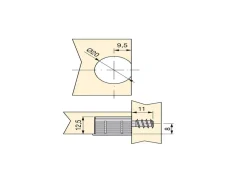 Eccentrici diametro 20 mm e tiranti diametro 6 mm o 8 mm per il montaggio di scaffali