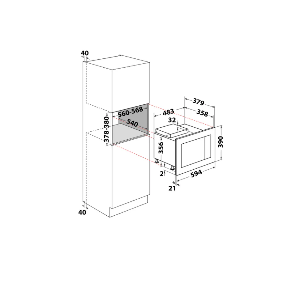 Forno a microonde ad incasso Hotpoint MF25GIXHA