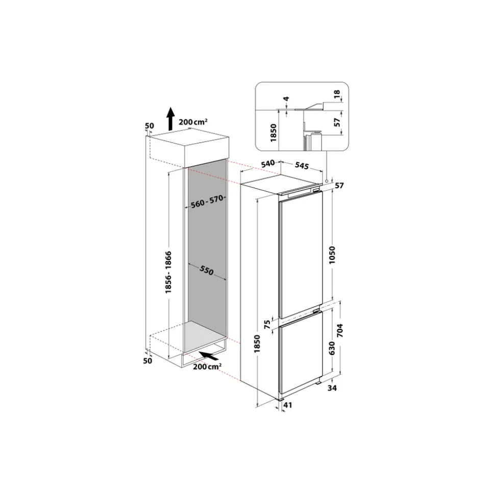 Frigorifero combinato da incasso Hotpoint BCB75251