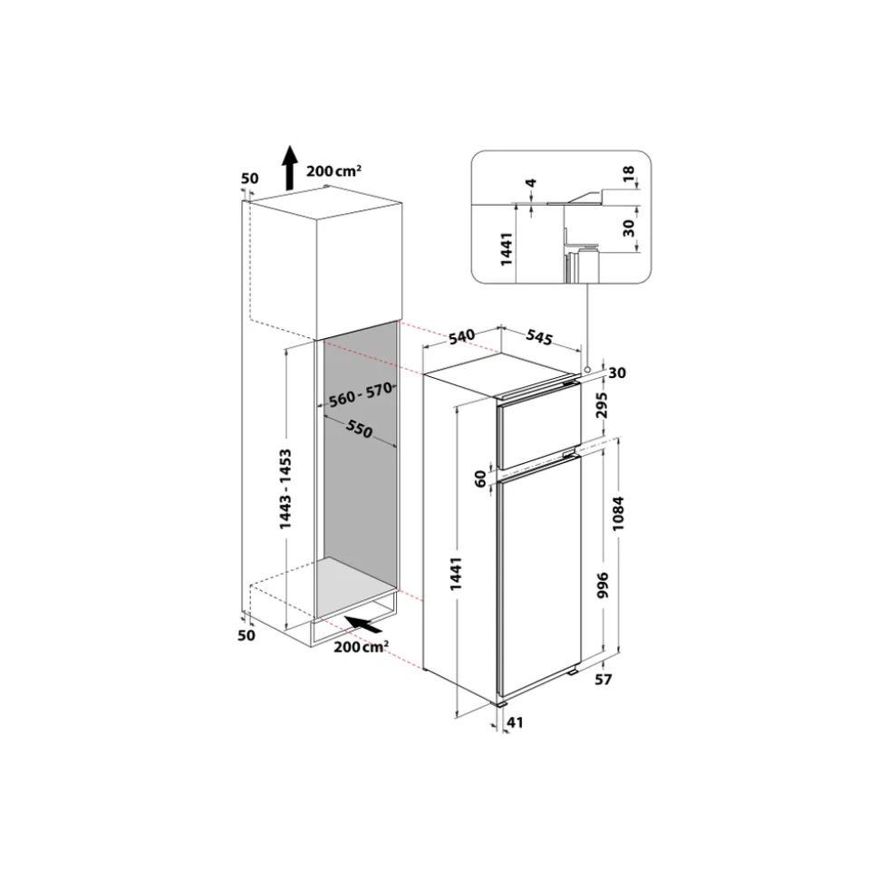 Frigorifero combinato da incasso Hotpoint BD2422/HA1