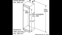 Frigorifero combinato da incasso Bosch KIN86VSE0