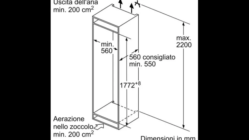 Frigorifero combinato da incasso Bosch KIN865SF0
