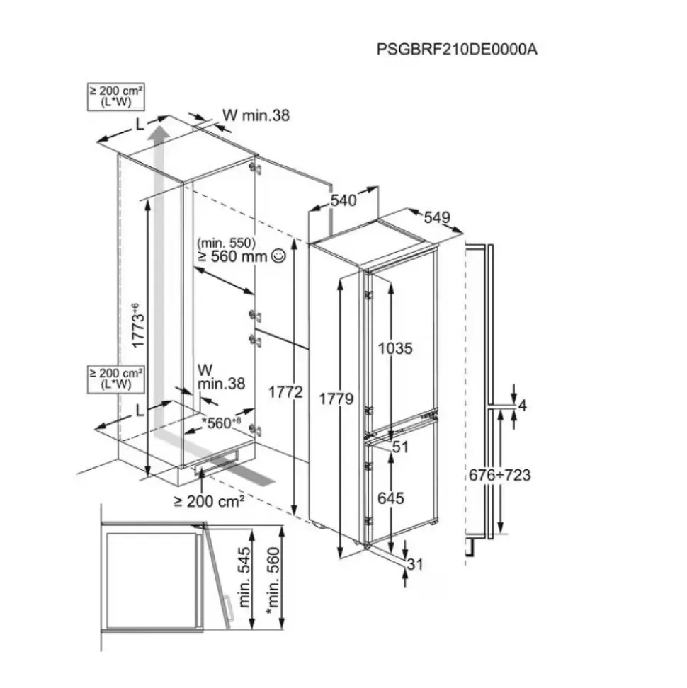 Frigorifero combinato da incasso Electrolux KNT2FF18T