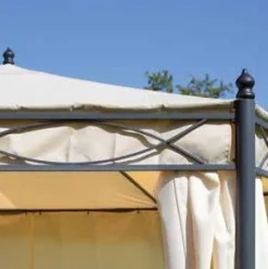 Gazebo in ferro Antracite pali Ø 72 mm Tende e Zanzariere Incluse