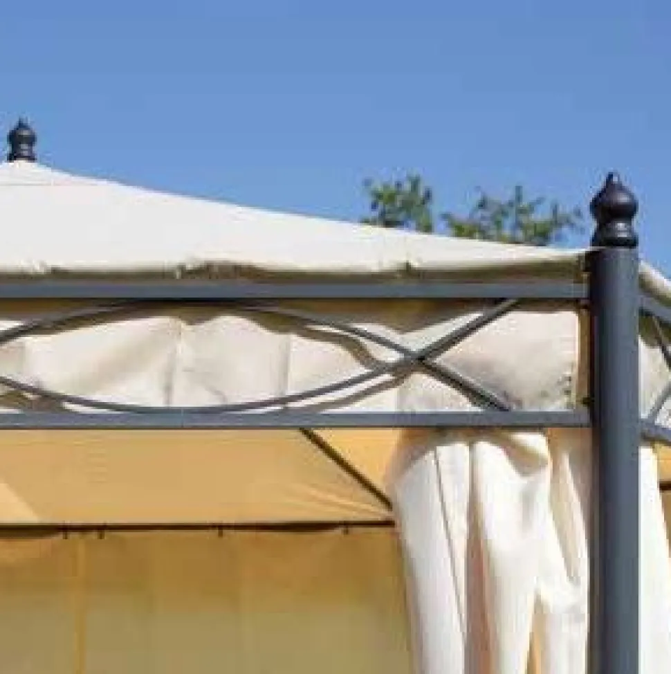 Gazebo in ferro Antracite pali Ø 72 mm Tende e Zanzariere Incluse
