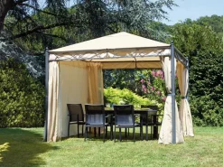 Gazebo in ferro Antracite pali Ø 72 mm Tende e Zanzariere Incluse
