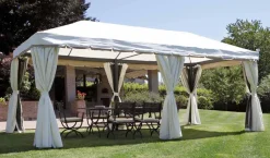 Gazebo Rettangolare Maxi 6x3 m pali Ø 100 mm Telo 350 gr. con Tende Laterali