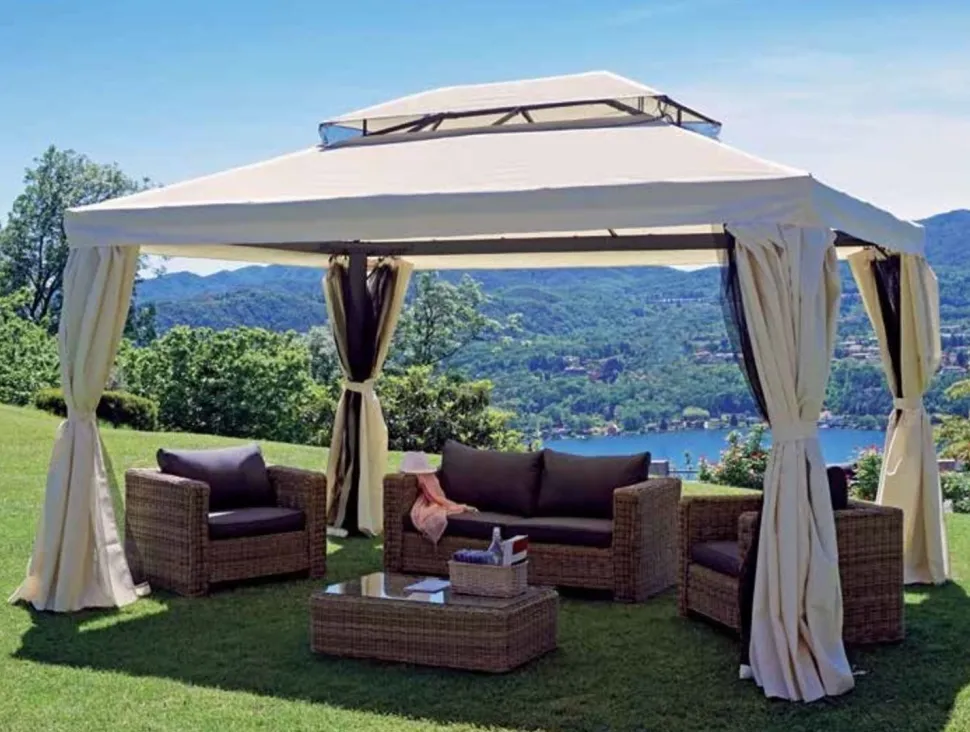 Gazebo 3x4 m in Alluminio Antracite pali Triangolari 100x130 mm