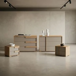 Gruppo Notte Moderno Aurora con Maniglia in MDF (Colori Personalizzabili)