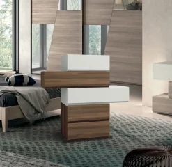 Gruppo notte moderno senza maniglie Mary disponibile in vari colori