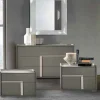 Gruppo Notte Tory (Comò e Comodini) - Linea Domino in Grigio Londra e Cachemire personalizzabili