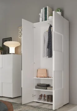Guardaroba due ante battenti linea Dama in finitura Bianco Lucido