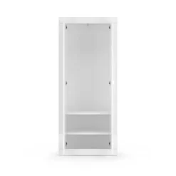 Guardaroba due ante linea Basic in finitura Bianco Lucido con grafica soffioni