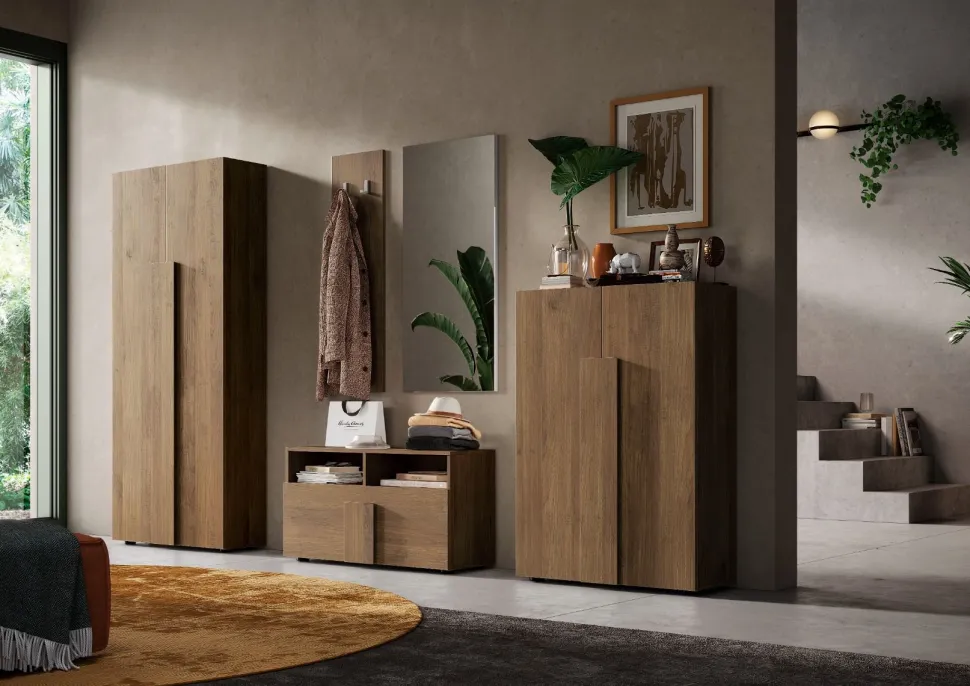 Guardaroba due ante linea Sax in finitura Rovere Mercure