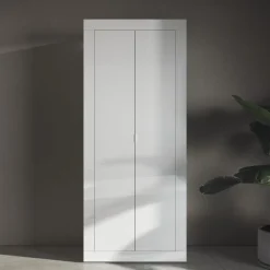 Guardaroba finitura Bianco Lucido due ante linea Basic
