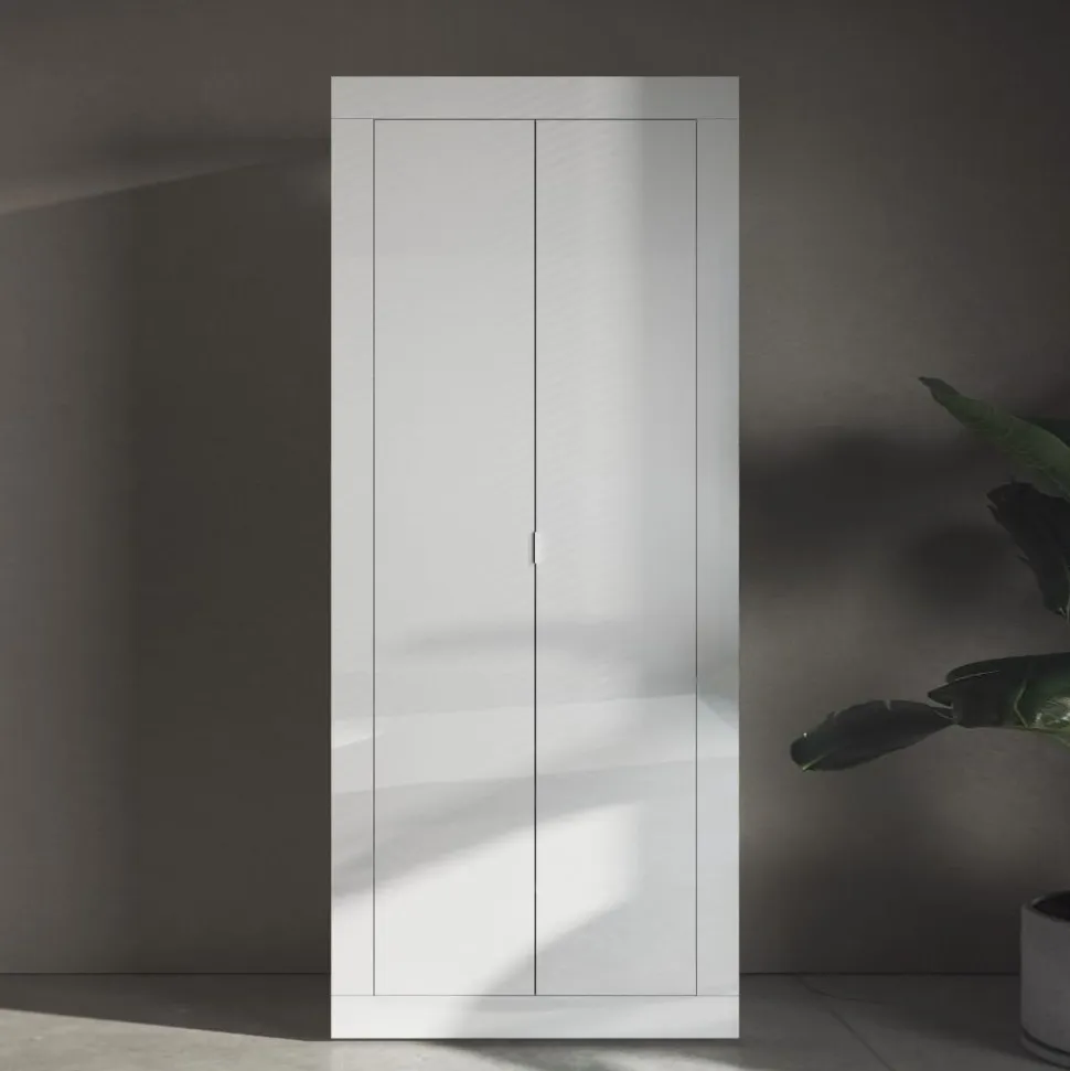 Guardaroba finitura Bianco Lucido due ante linea Basic