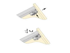 Guide a scomparsa Slippe per cassetti ad estrazione totale con chiusura soft e aggancio, 440, Zincato bianco