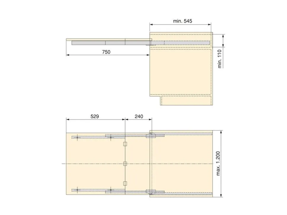 Guide per tavoli ad ante allungabili Coktail Reverse