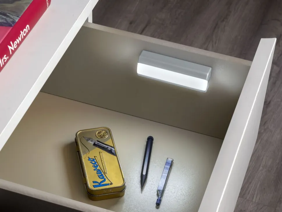 Illuminazione a LED Rigel ricaricabile con USB per cassetti interni con sensore di vibrazione