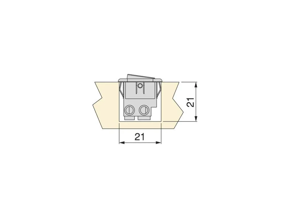 Interruttori da incasso manuali D21x21 disponibile in 3 colori
