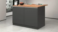 Isola centrale da cucina 2 ante in finitura Antracite Opaco e Rovere